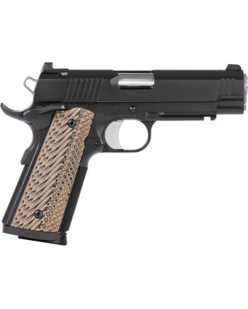 Dan Wesson 01795 Specialist Commander Full Size Frame 45 ACP 8+1 4.25" Stainless Steel Barrel, Black Duty Serrated Steel Slide, Black Duty Steel Frame w/Picatinny Rail, Black/Brown G10 Grip