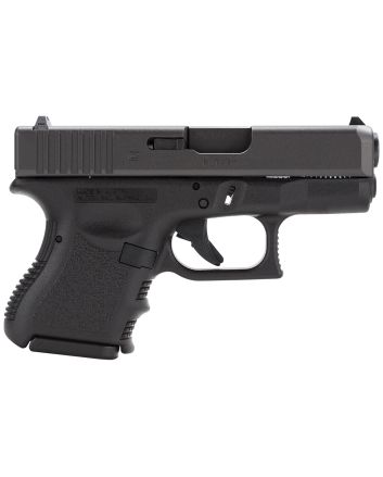 Glock PI3950201 G39 Gen3 Sub-Compact 45 GAP 6+1 3.43" Black Polygonal Rifled Barrel, Matte Black Serrated Slide, Black Polymer Frame, Black Textured Finger Grooved Polymer Grip, Right Hand