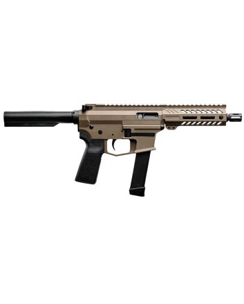 Angstadt Arms AAUDP09PF6 UDP-99mm Luger 15+1 6" Black Melonite Threaded Barrel, 5.50" Free Float M-LOK Handguards, Flat Dark Earth Cerakote Aluminum Picatinny Rail Receiver, Black B5 Grips