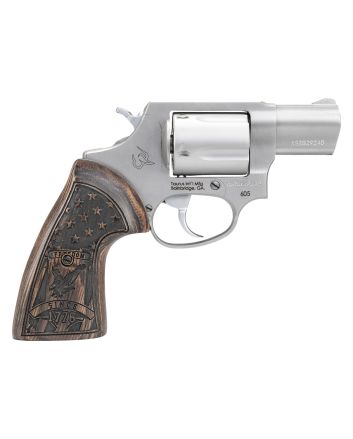 Taurus 2605029US1 605Small Frame 357 Mag/38 Special +P 5rd 2" Matte Stainless Steel Barrel, Cylinder &amp; Frame, Engraved USA Flag Walnut Grip, Transfer Bar Safety