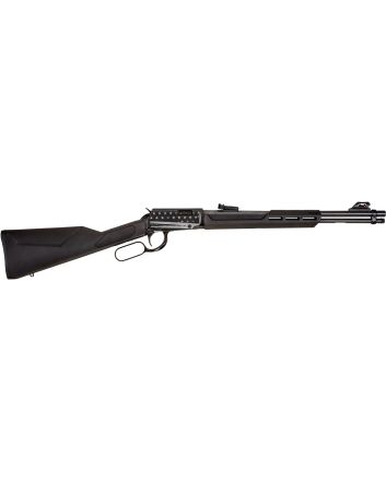 Rossi RL22181SYEN21 Rio Bravo22 LR 15+1 18" Black Polished Alloy Steel Barrel, Black w/Engraved US Flag Aluminum Receiver, Black Synthetic Fixed Stock