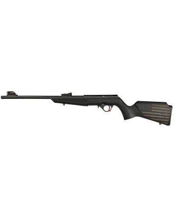 Rossi RB22L1611EN01 RB22 US Flag Compact 22 LR 10+1 16.50" Matte Black Threaded Barrel, Black Aluminum Receiver, Black w/US Flag Synthetic Fixed Stock