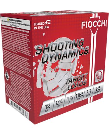 Fiocchi 12SD18L7 Shooting Dynamics Target 12Gauge 2.75" 1 1/8oz 7.5Shot 25 Per Box/10 Case