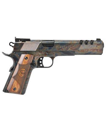 Iver Johnson Arms EAGLEXL10CC Eagle XL Full Size Frame 10mm Auto 8+1 6" Black Ported Barrel, Color Case Hardened Serrated Steel Slide &amp; Frame w/Beavertail, Diamondwood Walnut w/Integrated Logo Grip