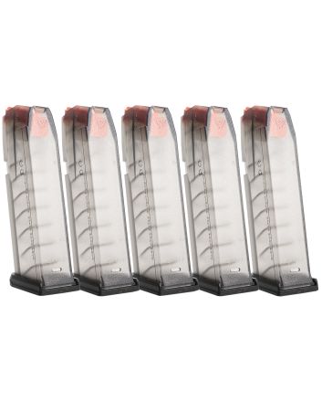Strike Industries GMAG19X5 15rd Compatible w/ Glock 19/26 Gen3-5 Translucent Smoke 5 Pack