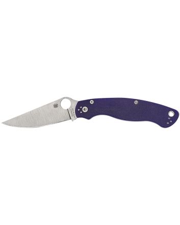 Spyderco C36GPDBL2 Military 24" Folding Plain Satin CPM S30V SS Blade, Dark Blue Textured G10 Handle