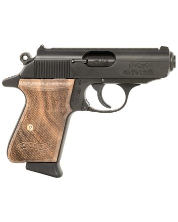 Walther Arms 4796043 PPK/SCarry Frame 380 ACP 7+1 3.30" Black Steel Barrel, Black Serrated Zinc Alloy Slide Black, Aluminum Frame w/Beavertail Walnut Grip, Right Hand