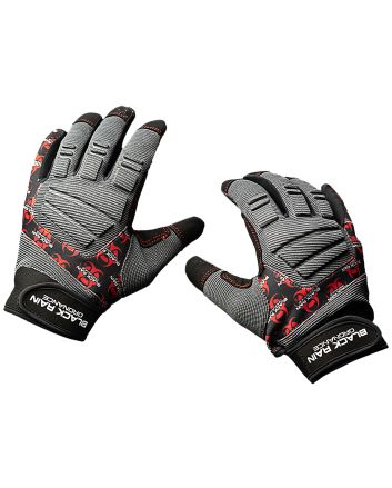 Black Rain Ordnance TACTGLOVEGRY/BLK/RD Tactical GlovesBlack/Gray/Red Medium Velcro