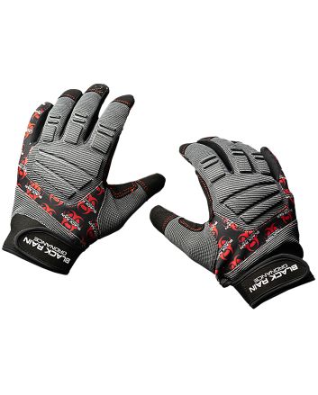 Black Rain Ordnance TACTGLOVEGRY/BLK/RDL Tactical GlovesBlack/Gray/Red Large Velcro