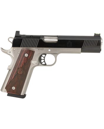Springfield Armory PX9121LAOS 1911 Ronin 10mm Auto 8+1, 5" Stainless Match Grade Steel Barrel, Blued Serrated Carbon Steel Slide, Stainless Steel Steel Frame w/Beavertail, Crossed Cannon Wood Grip