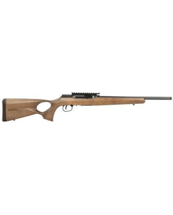 Savage Arms 47247 A Series Timber 22 LR 10+1 18" Black Threaded Barrel, Black Picatinny Rail Steel Receiver, Woodgrain Fixed Thumbhole Stock