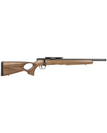 Savage Arms 70217 B Series Timber 22 LR 10+1 18" Matte Black Threaded Barrel, Matte Black Picatinny Rail Carbon Steel Receiver, Woodgrain Fixed Thumbhole Stock