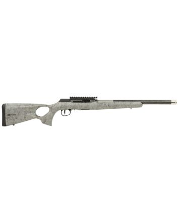 Savage Arms 47253 A Series TimberLite 22LR 10+1 18" Black Threaded Carbon Fiber/SS Barrel, Black Picatinny Rail Steel Receiver, Gray w/Black Webbing Synthetic Fixed Thumbhole Stock