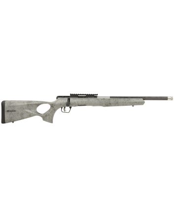 Savage Arms 70518 B Series TimberLite 22 WMR 10+1 18" Carbon Fiber Threaded Barrel, Matte Black Picatinny Rail Carbon Steel Receiver, Gray w/Black Webbing Fixed Thumbhole Synthetic Stock