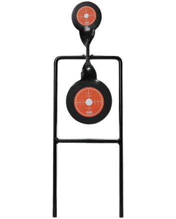 Champion Targets 40875 Gong Spinner Target 3" Top Target/4.7" Bottom Target Black/Orange Steel Bullseye Standing