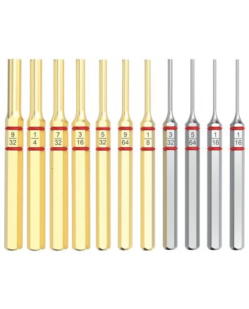 Real Avid AVAPKB Accu-Punch Pin Punch Set Brass/Steel 11 Pieces