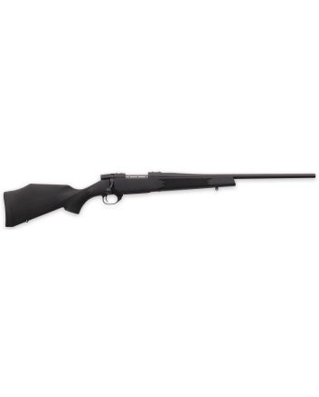 Weatherby VYT243NR0T Vanguard Synthetic Compact 243 Win 5+1 20" Matte Blued #1 Threaded Barrel, Matte Blued Drilled &amp; Tapped Steel Receiver, Black Adjustable Synthetic Stock