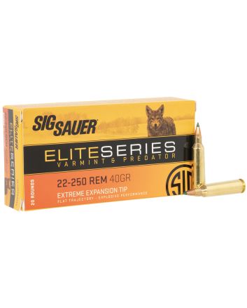Sig Sauer E225VP4020 Elite Varmint &amp; Predator 22-250Rem 40gr Extreme Expansion Tip 20 Per Box/10 Case