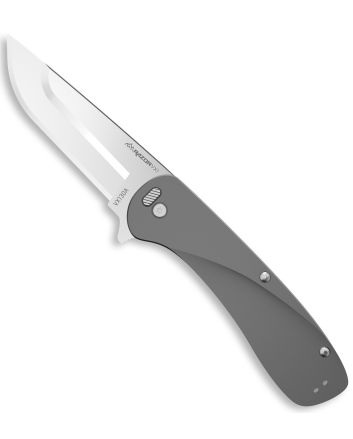 Outdoor Edge VX130A Razor VX1 EDC 3" Folding Plain Satin 420J2 SS Blade, Gray Anodized Aluminum Handle