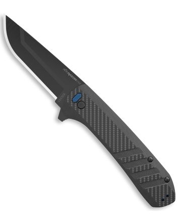 Outdoor Edge VX430A Razor VX4 EDC 3" Folding Drop Point Plain Black Oxide 420J2 SS Blade, Black Textured Carbon Fiber/G10 Handle