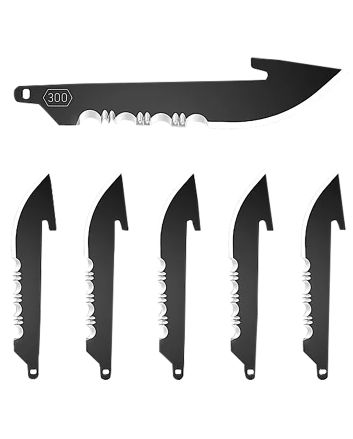 Outdoor Edge RRS30K6C Replacement Blades6 3" Black Drop Point Serrated 420J2 SS Blades