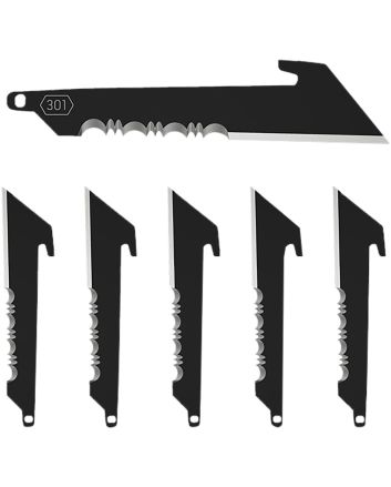 Outdoor Edge RRUS30K6C Replacement Blades6 3" Black Utility Serrated 420J2 SS Blades