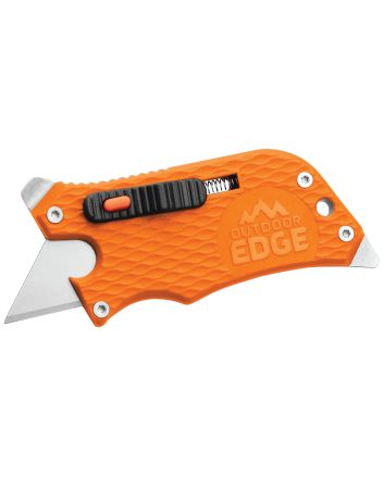 Outdoor Edge SWB10C SlideWinder3.50" Long, Plain Utility Blade, Orange GNR/SS Handle, Screwdriver, Bottle Opener