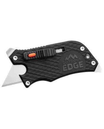 Outdoor Edge SWK30C SlideWinder3.50" Long, Plain Utility Blade, Black GNR/SS Handle, Screwdriver, Bottle Opener