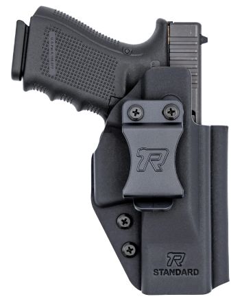 Rounded Gear RGUNVRSLSTNDRDBLK Universal KydexIWB Black Kydex Belt Clip Fits Standard Sized Handguns Right Hand