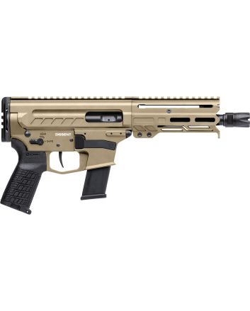 CMMG 45A4C0FCT Dissent MKG 45 ACP 13+1 6.50" Black Nitride Medium Taper Threaded Barrel, CMMG 5.5" M-LOK Handguards, Coyote Tan Cerakote Aluminum Picatinny Rail Receiver, CMMG Zeroed Grips