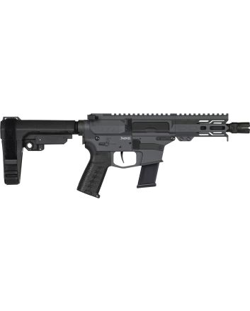 CMMG 45AB70FSG Banshee MKG 45 ACP 13+1 5" Black Nitride Medium Taper Threaded Barrel, EML 4" M-LOK Handguards, Sniper Gray Cerakote Aluminum Picatinny Rail Receiver, CMMG Zeroed Grips