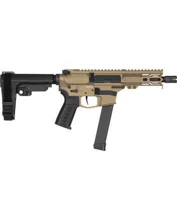 CMMG 99A890FCT Banshee MKGS 9mm Luger 33+1 5" Black Nitride Medium Taper Threaded Barrel, EML 4" M-LOK Handguards, Coyote Tan Cerakote Aluminum Picatinny Rail Receiver, CMMG Zeroed Grips