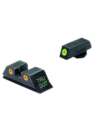 Meprolight USA 102223301 Tru-Dot Sight Set Green Tritium Front/Orange Tritium Rear, Compatible w/Glock 10mm/45 ACP