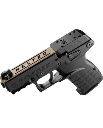 Kel-Tec P17BBLKORTANS P17Sports South Exclusive 22 LR 16+1 3.80" Black Steel Barrel, Tan Optic Ready/Serrated Slide, Black Polymer Frame w/Picatinny Rail, Textured Grip
