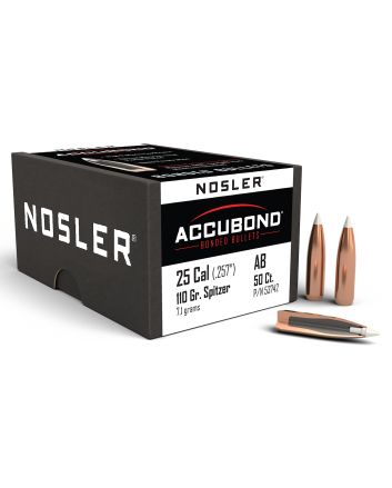 Nosler 53742 AccuBond25Cal 110gr Spitzer Point Boat Tail 50/Box