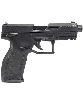 Taurus 12TX22141 TX22 Gen 2 Full Size Frame 22 LR 16+1/22+1 4.60" Matte Black Threaded Barrel, Black Hard Coat Anodized Serrated Slide, Adjustable Rear Sight, Black Polymer Frame w/Picatinny Rail