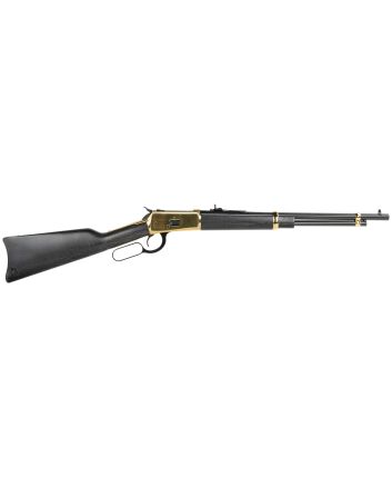 Heritage Mfg H9235718G 92357 Mag 8rd 18" Black Steel Barrel, Gold Stainless Steel Receiver, Fixed Black Wood Stock