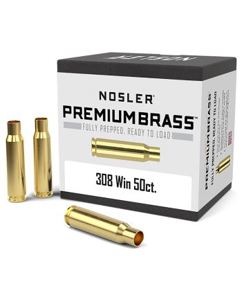 Nosler 10225 Premium Brass Unprimed Cases 308Win Rifle Brass 50/Box
