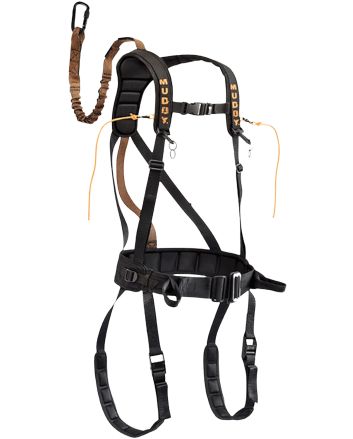 Muddy MUD-MSH400-L The Safeguard Safety Harness Lightweight Padded Nylon, Max Waist 40", 170-230 lbs. Capacity, Cam Leg Buckles