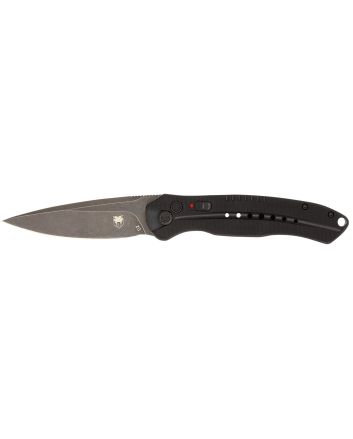 CobraTec Knives BLKDIABLOAUTO Diablo3.50" Folding Black Stonewashed D2 Steel Blade, 4.75" Black Textured G10 Scales Handle
