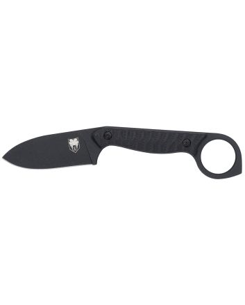 CobraTec Knives CTWLTBLK WolfteethEDC 2.75" Folding Drop Point Plain Black 14C28N Steel Blade, 4.25" Black Textured G10 Scales Handle