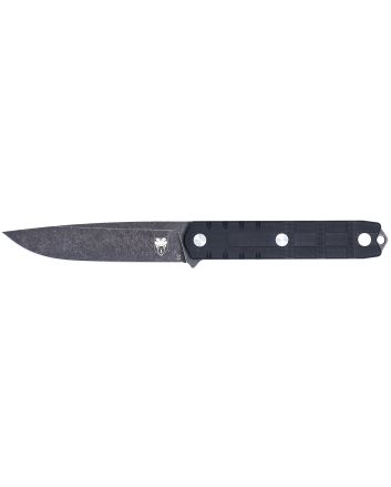 CobraTec Knives CTOWBLKDNS Outdoor Warrior 4.50" Fixed Drop Point Plain Stonewashed D2 Steel Blade, 4.75" Black Textured G10 Scales Handle
