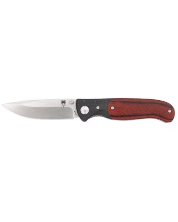 CobraTec Knives CTBRN BaronEDC 3.25" Folding Drop Point Plain Satin 154CM SS Blade, 4.25" Carbon Fiber/Pakkawood Handle