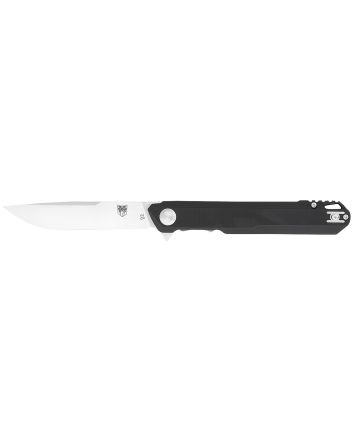 CobraTec Knives CTMONBLK Monarch3.50" Folding Plain Satin D2 Steel Blade, 4.75" Black G10 Handle