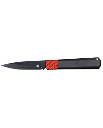 CobraTec Knives CTGHRBRB Gideon Hidden Release 3" OTF Plain Black D2 Steel Blade, 4.25" Black/Red Aluminum Handle