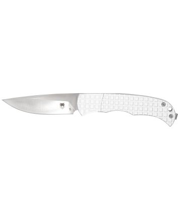 CobraTec Knives CTCLNHRSIL Cyclone Hidden Release 3" OTF Plain Satin D2 Steel Blade, 4" White Aluminum Handle