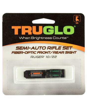 TruGlo TG111W Ruger 10/22 Fiber Optic Sight SetBlack Red Front, Green Rear for Ruger 10/22 (Except Takedown)
