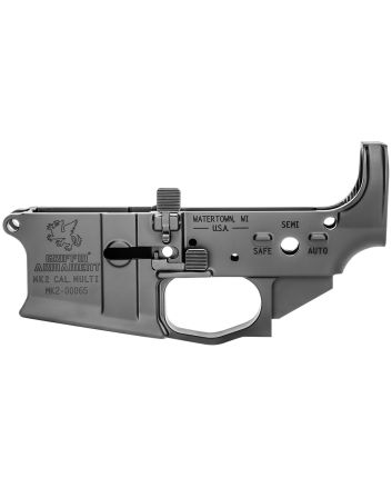 Griffin Armament MK2AL MK2 Stripped Lower Receiver 7075-T6 Aluminum Black Anodized for AR-15