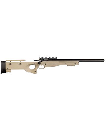Crickett KSA2150 PrecisionFull Size 22 LR Single Shot 16.10" Blued Threaded Bull Barrel, Blued Crickettinny Rail Steel Receiver, Flat Dark Earth Synthetic Adj LOP Stock