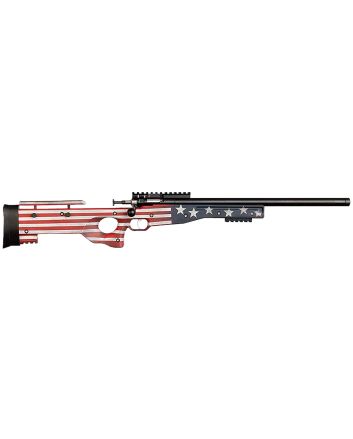 Crickett KSA2150-OG PrecisionFull Size 22 LR Single Shot 16.10" Blued Threaded Bull Barrel, Blued Crickettinny Rail Steel Receiver, Old Glory Synthetic Adj LOP Stock